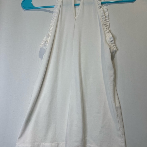 Lilly Pulitzer Resort Collection Ruffled Alek White Sleeveless Tank Top - Picture 3 of 3